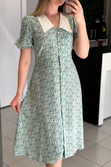 Vestido Gola Bordada