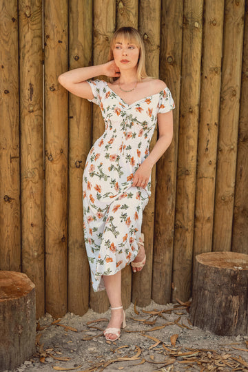 Vestido Laço e Flores