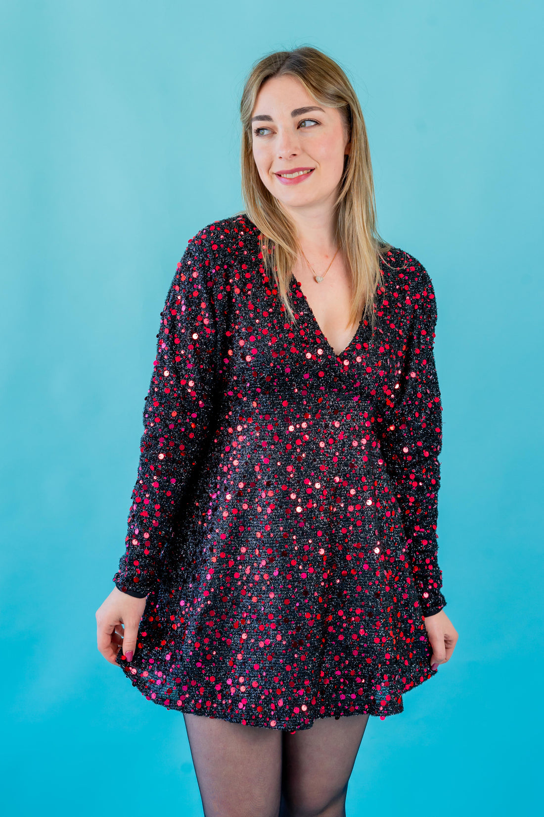 Vestido Forrado Lantejoulas - Ville Bee