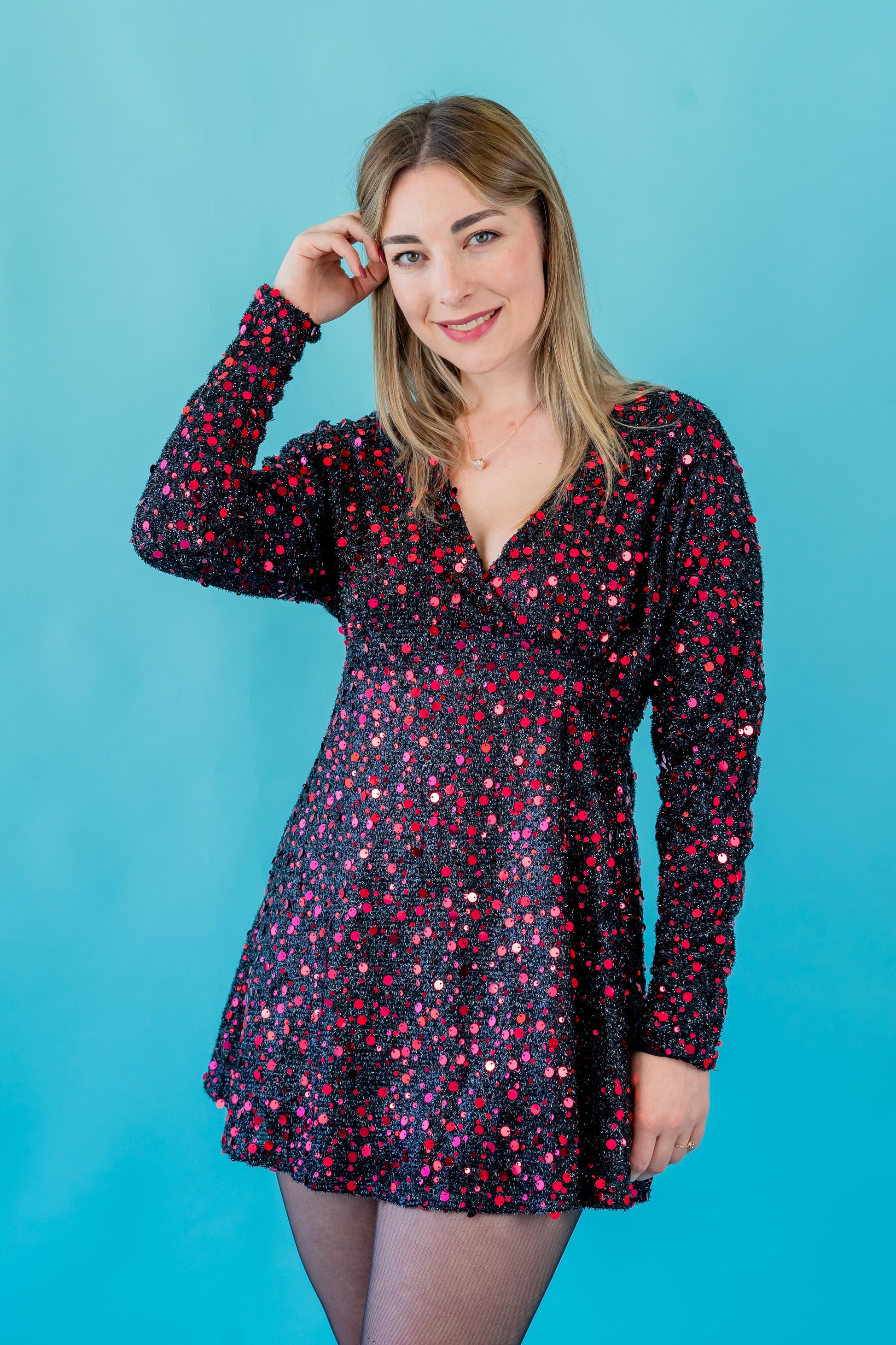 Vestido Forrado Lantejoulas - Ville Bee