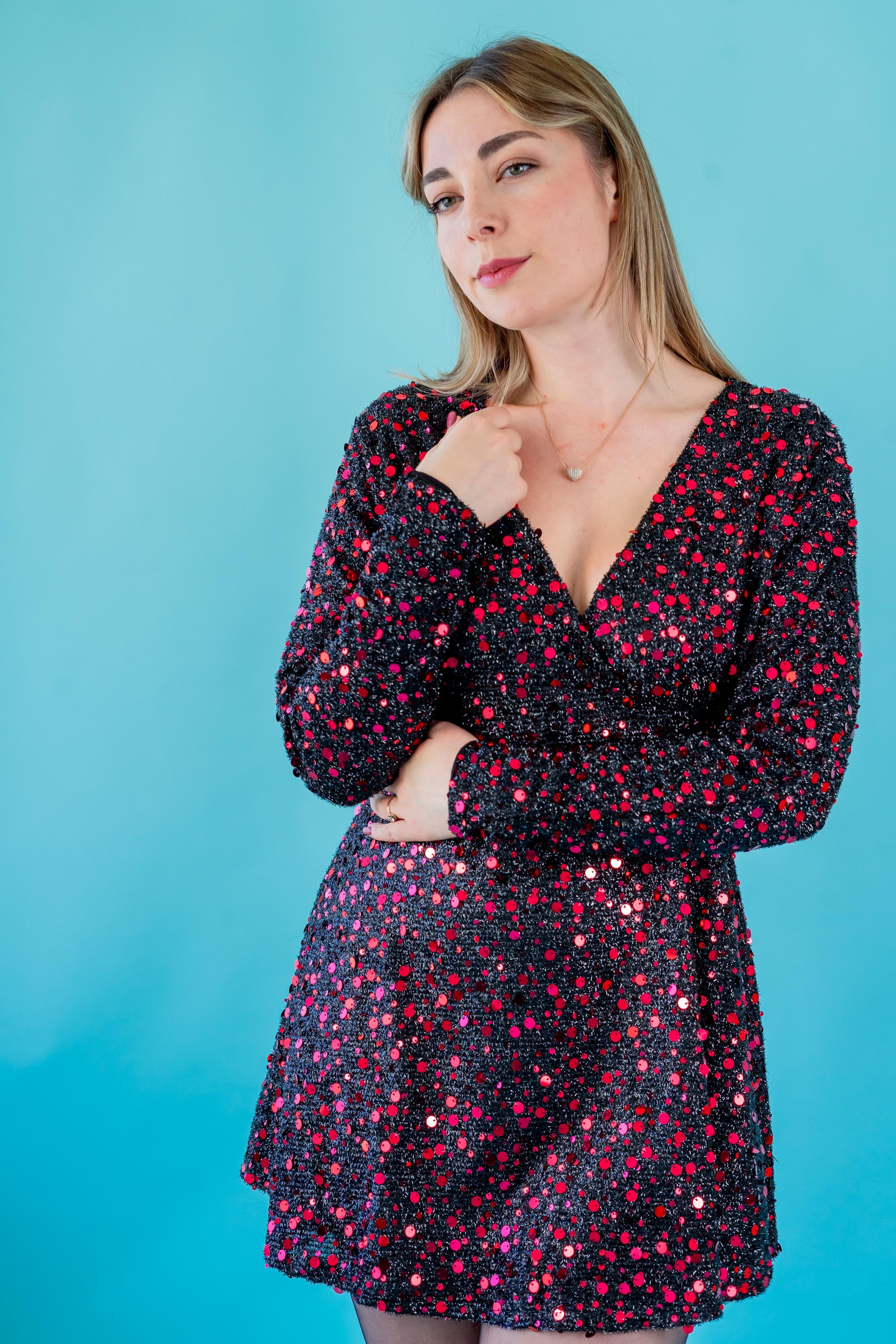 Vestido Forrado Lantejoulas - Ville Bee