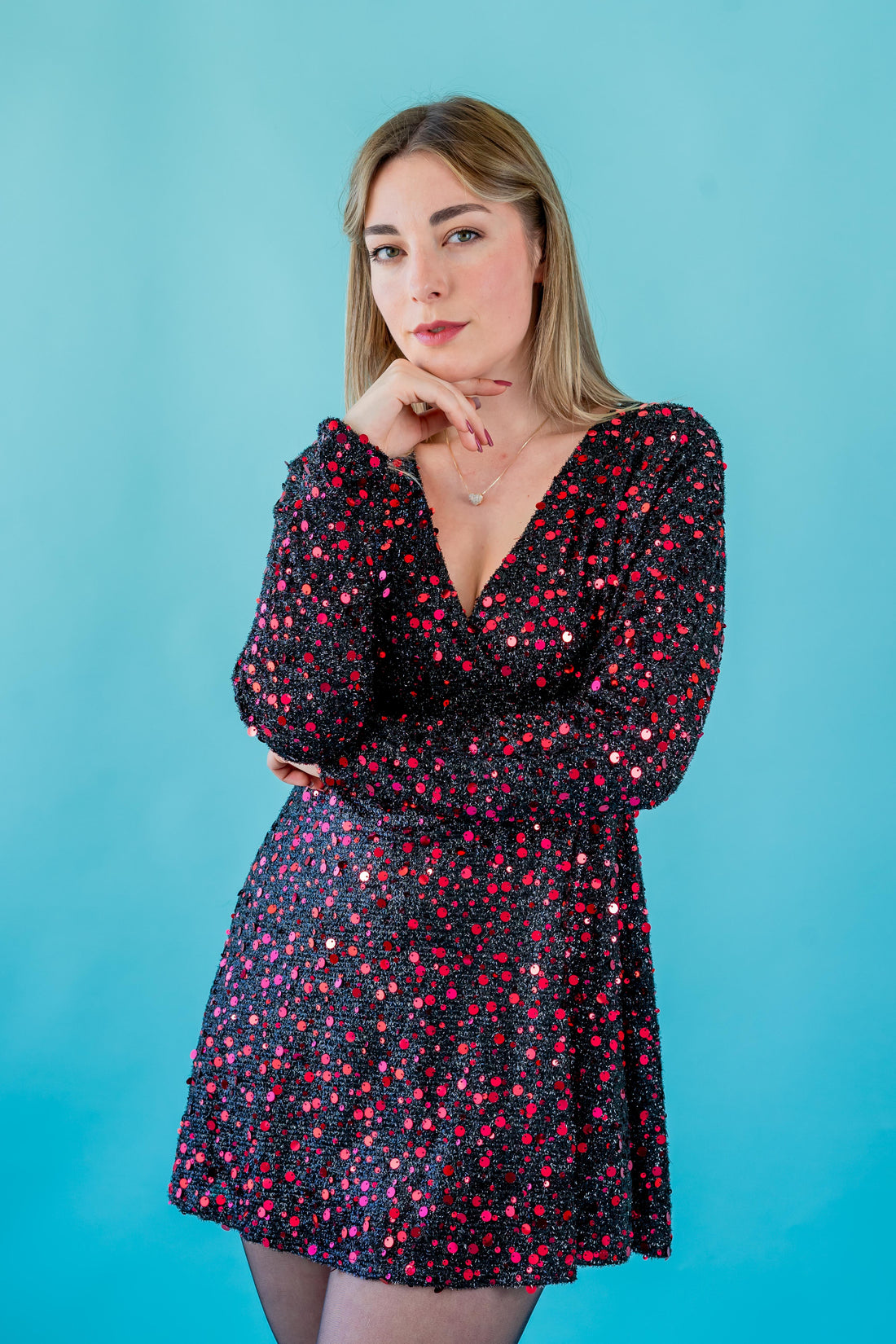 Vestido Forrado Lantejoulas - Ville Bee