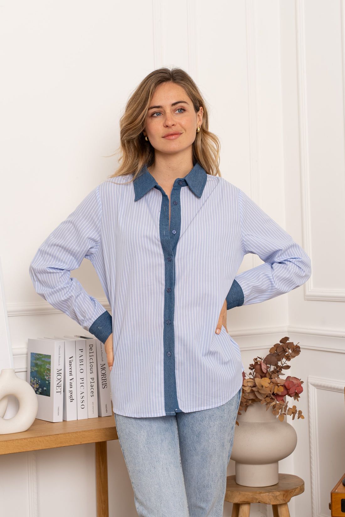 Camisa Riscas Detalhe Ganga