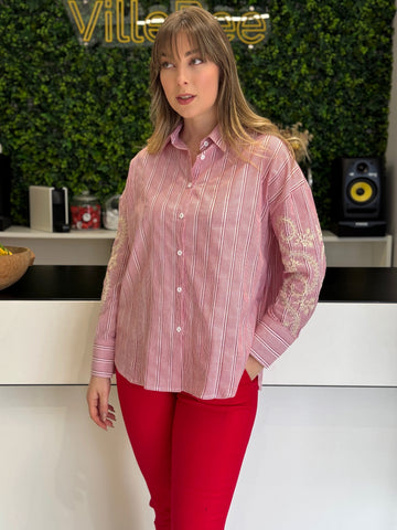 Camisa Bordado Mangas