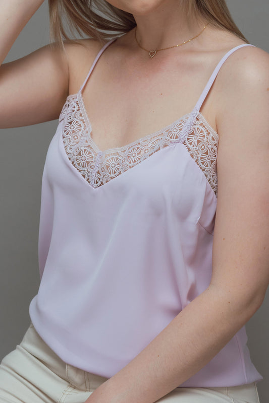 Lace Satin Top